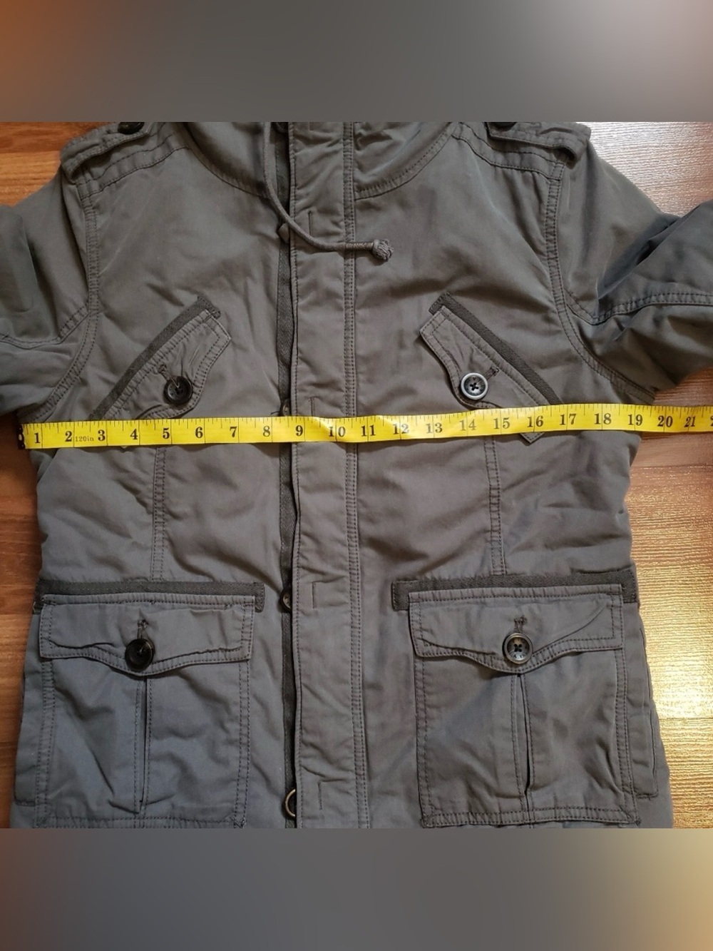 EUC Aritzia TNA Women's Platoon faux fur lined Hooded Utility Jacket - Gray - Picture 14 of 16